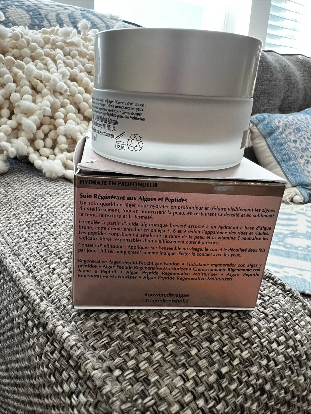 Algenist Moisturizer in Rose Gold and White